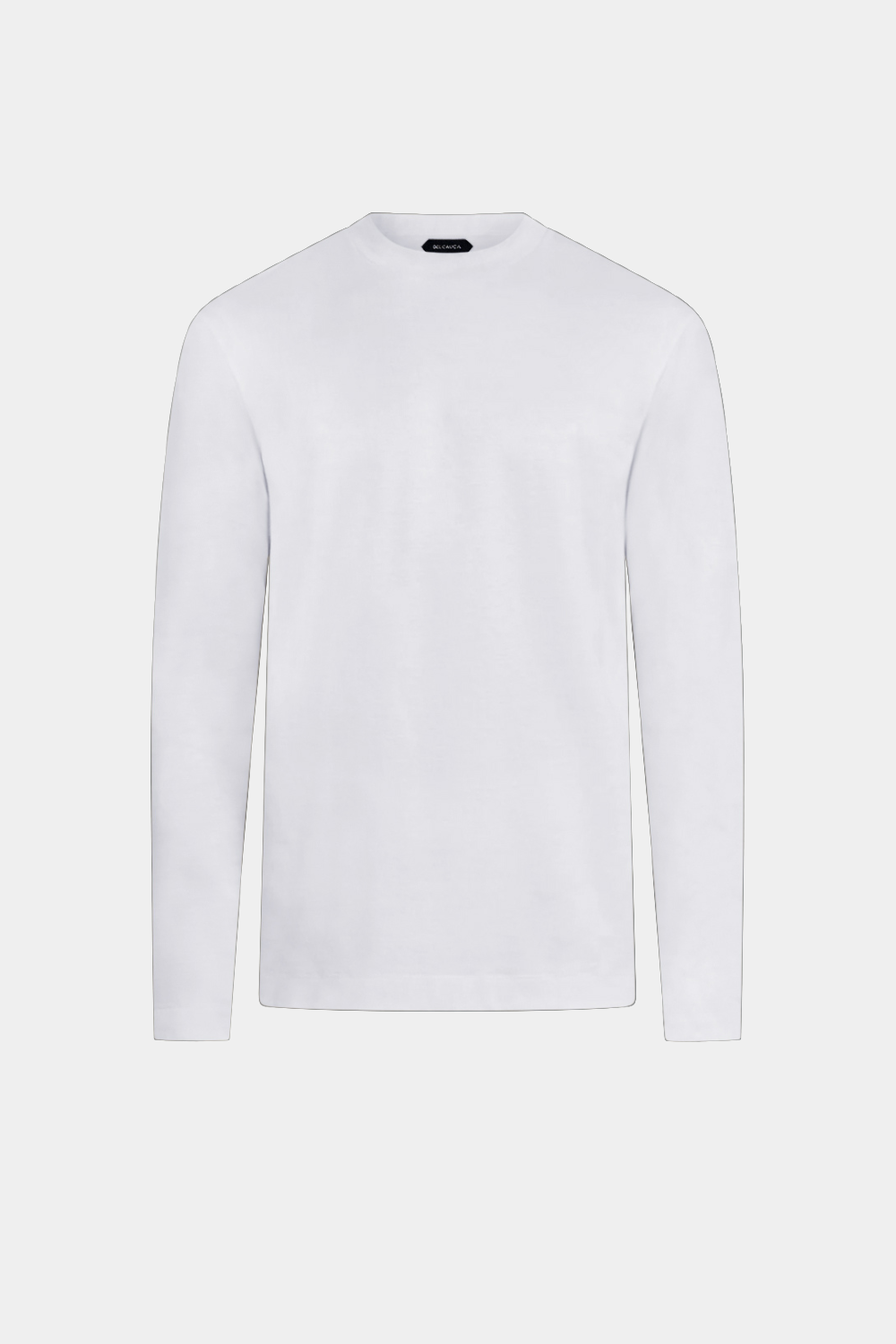 WHITE COTTON-SILK LONGSLEEVE T-SHIRT