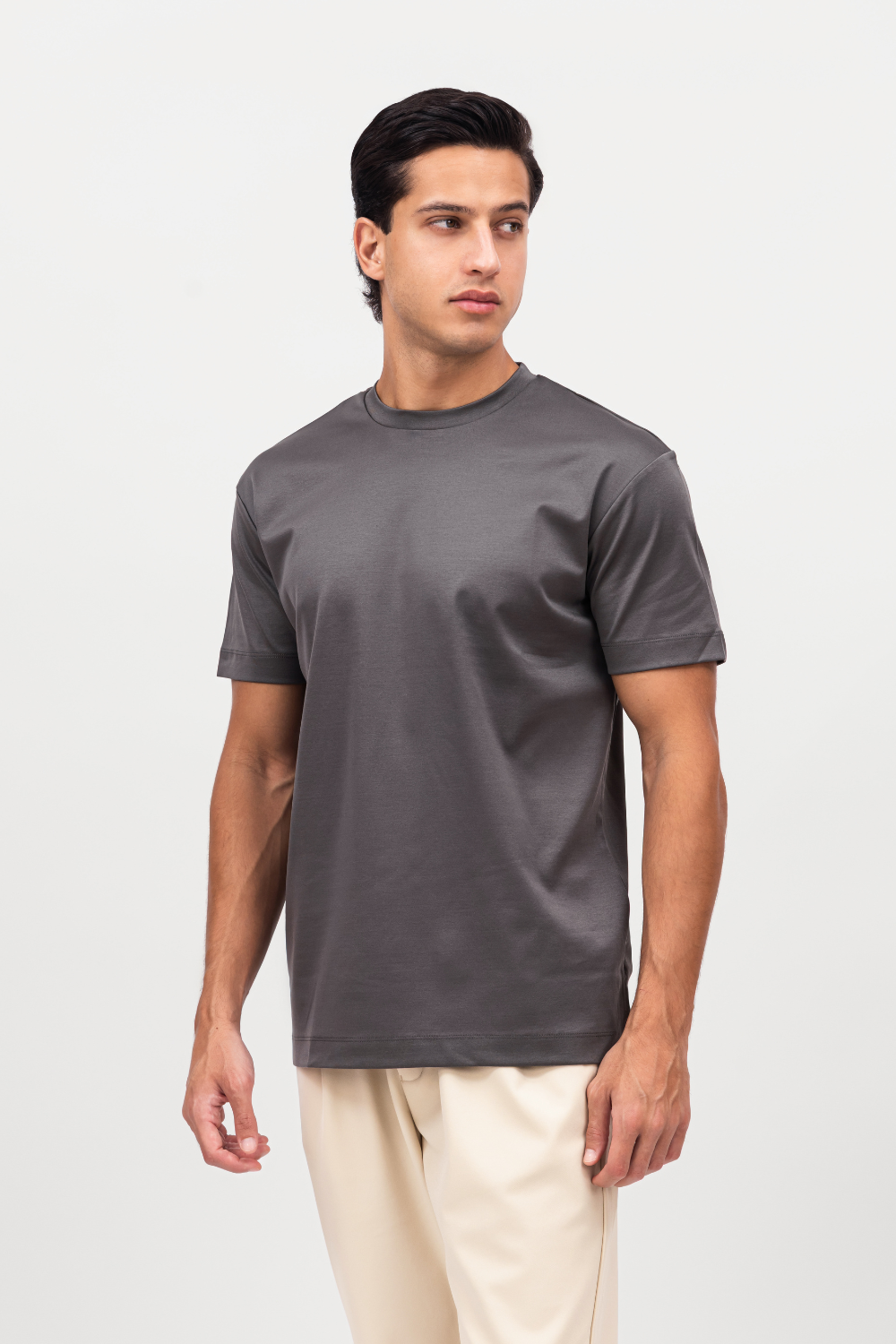 DARK GREY MERCERIZED T-SHIRT