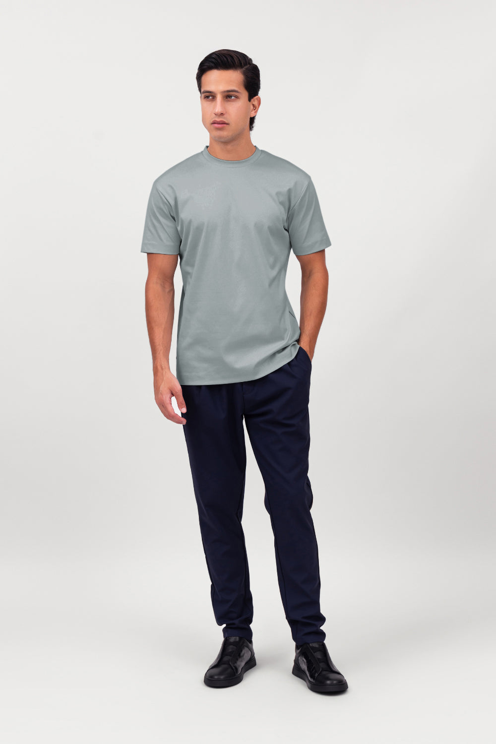 LIGHT BLUE MERCERIZED T-SHIRT
