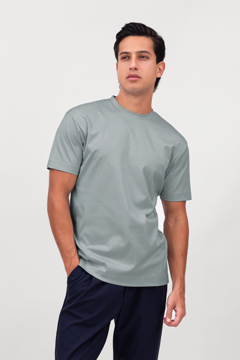 LIGHT BLUE MERCERIZED T-SHIRT