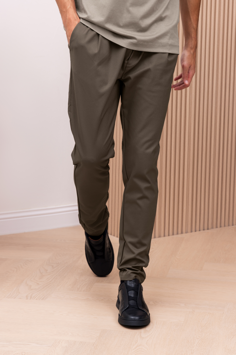 BROWN SMART TECH PANTS