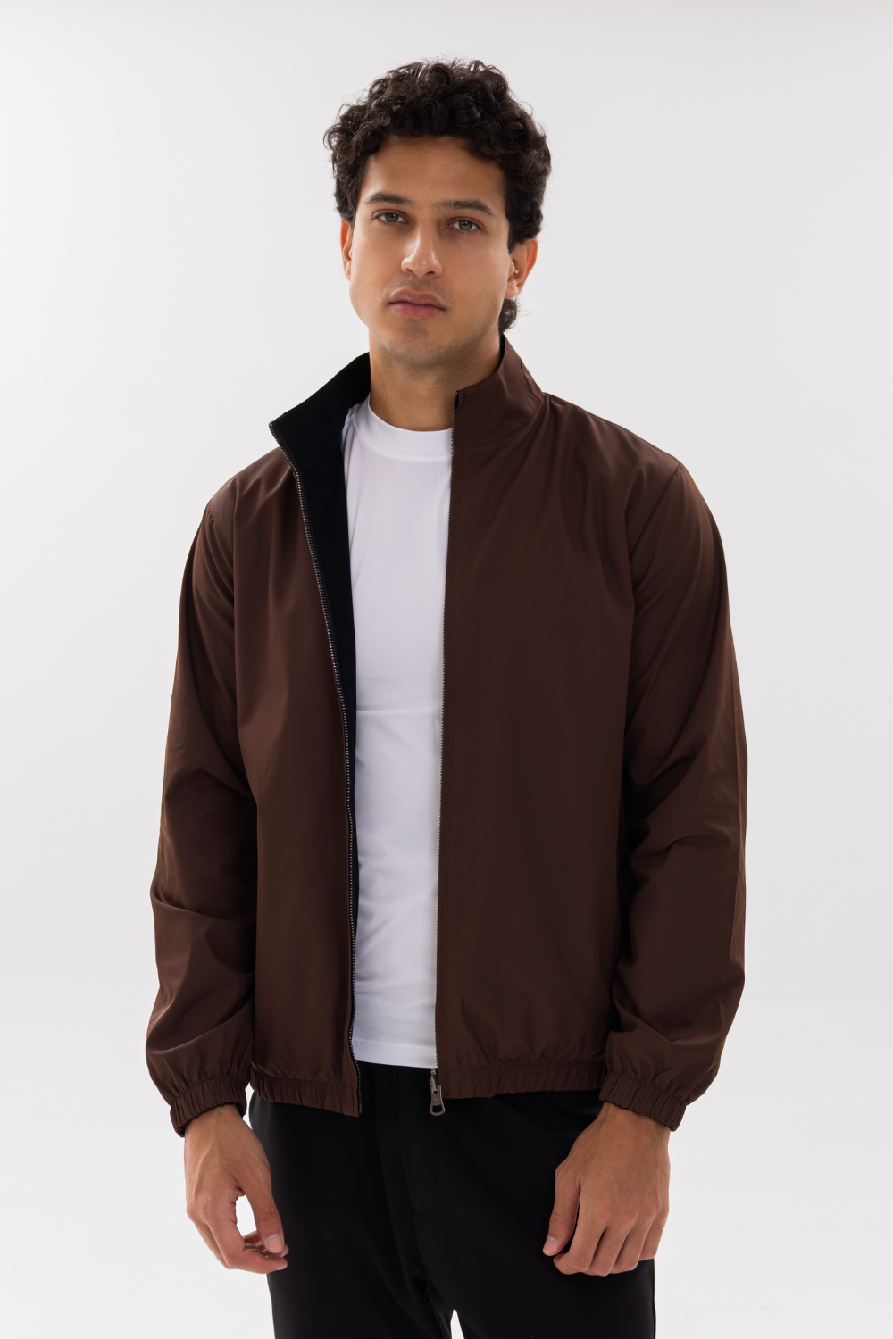 BROWN REVERSIBLE BOMBER JACKET