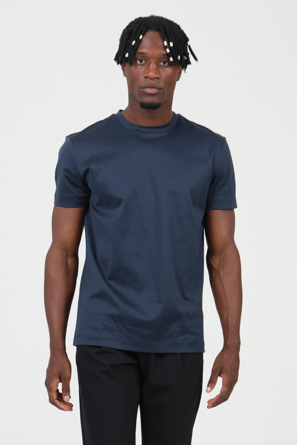 NAVY BLUE MERCERIZED T-SHIRT