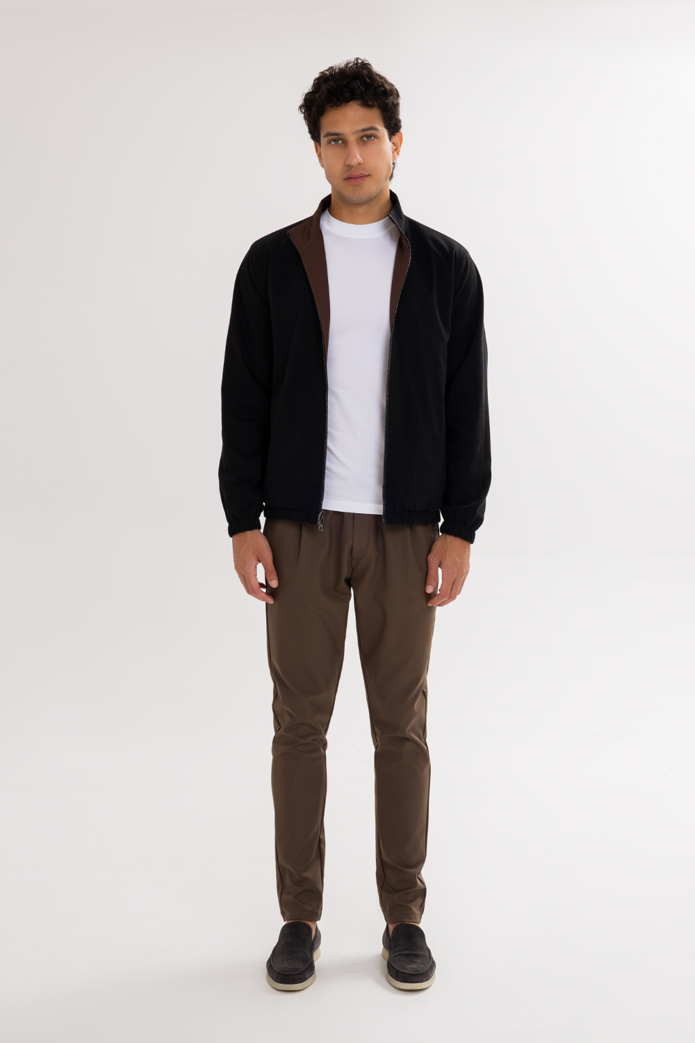 BROWN REVERSIBLE BOMBER JACKET