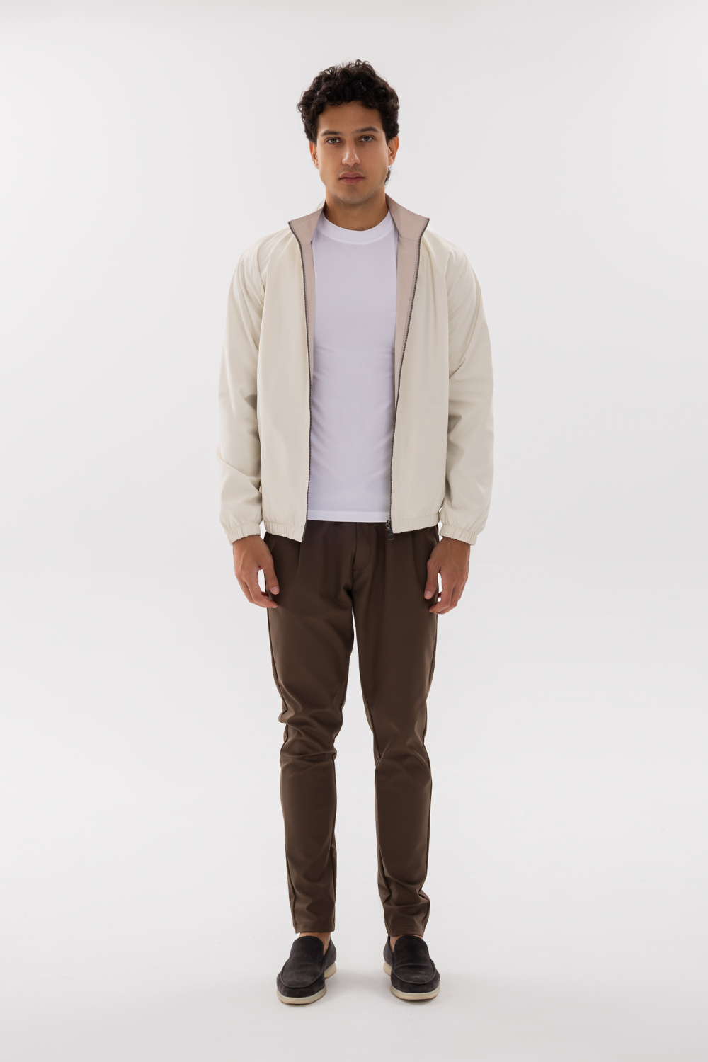 IVORY REVERSIBLE BOMBER JACKET