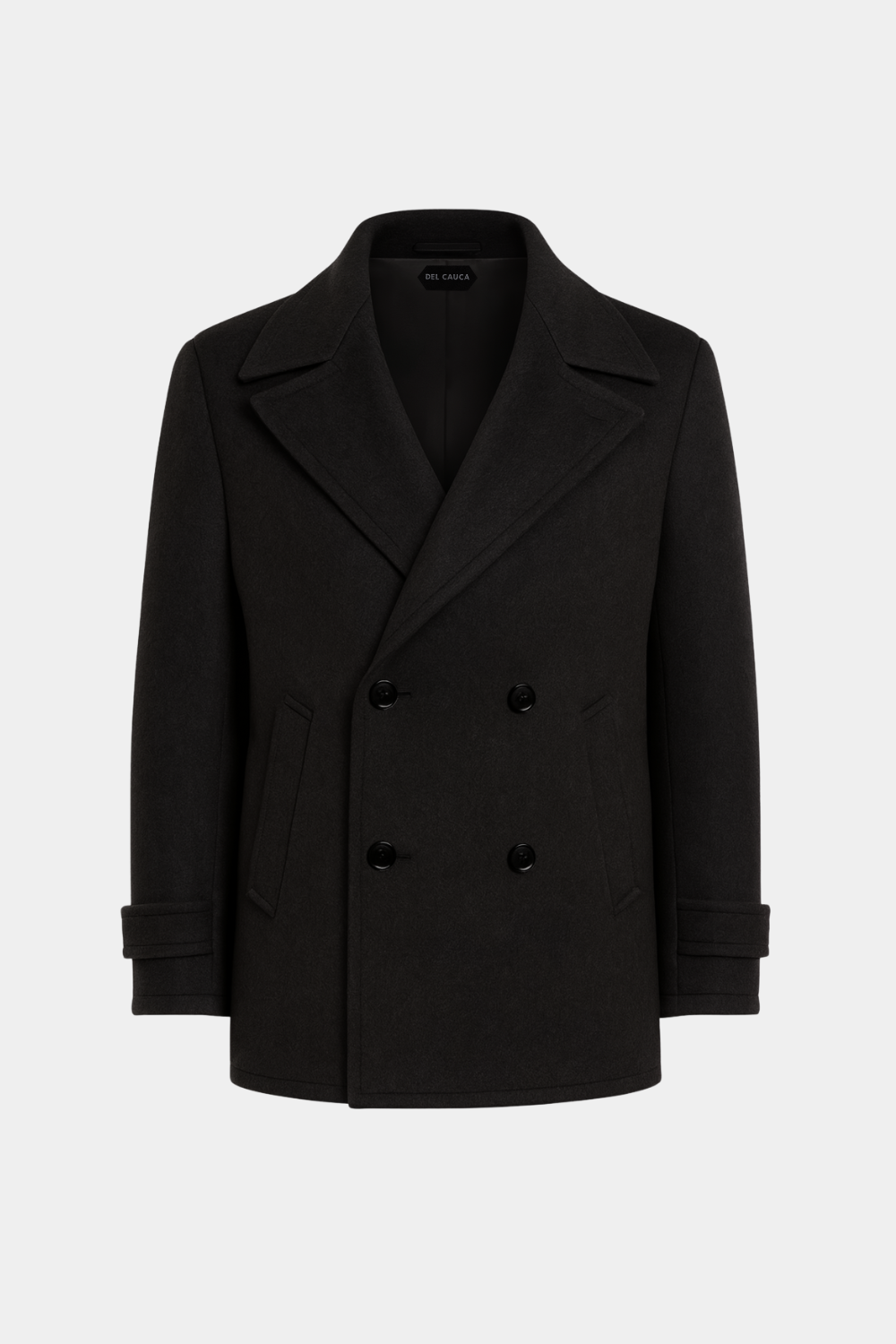BLACK WOOL PEACOAT