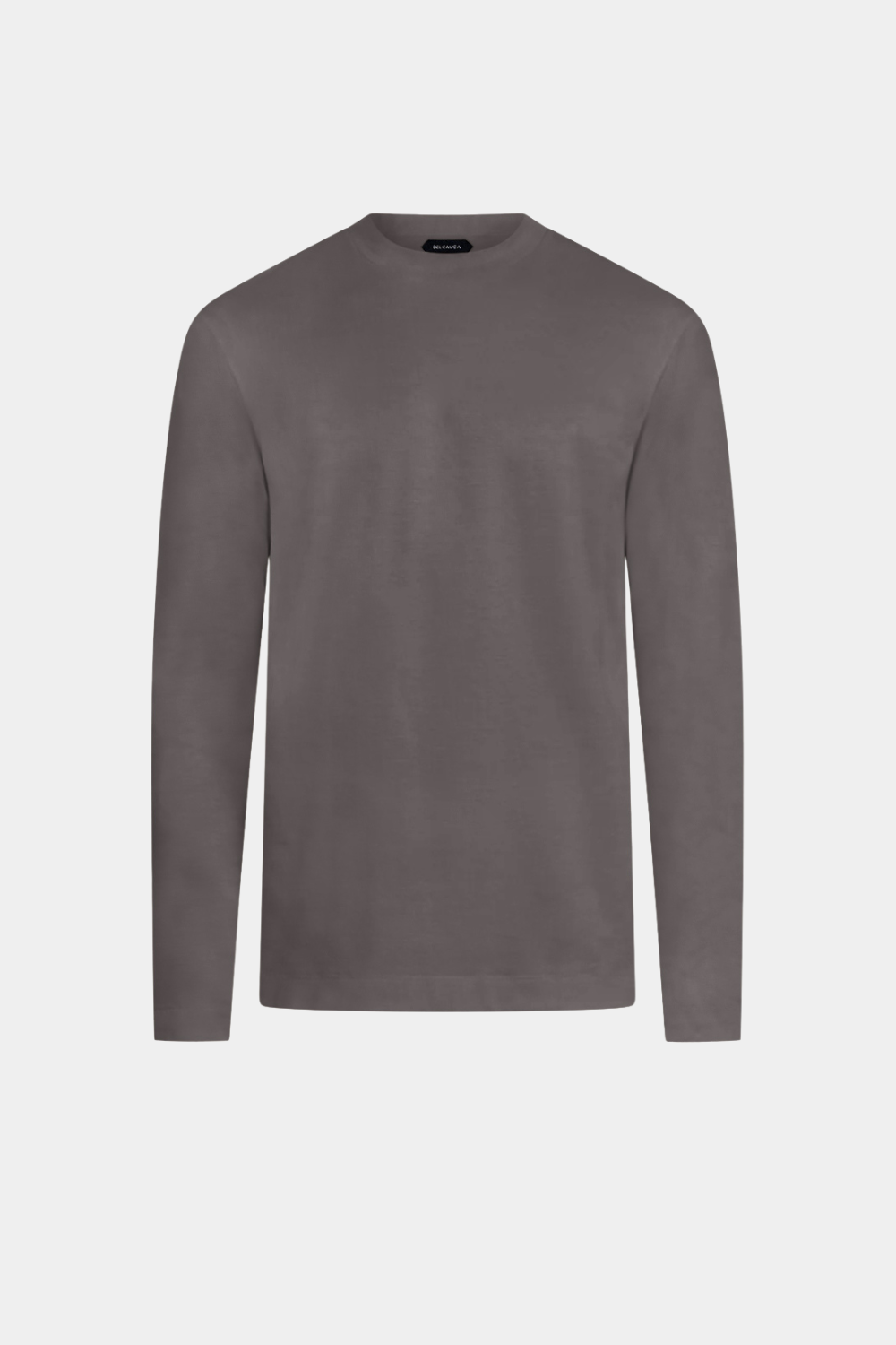 DARK GREY COTTON-SILK LONGSLEEVE T-SHIRT